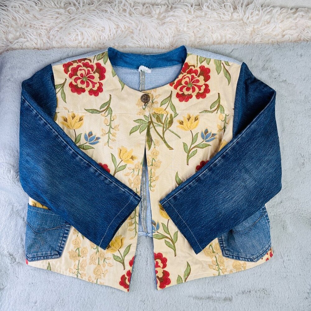 Vintage‎ California Originals by Kathryn Jacket Quilted Jean Patchwork Fabric